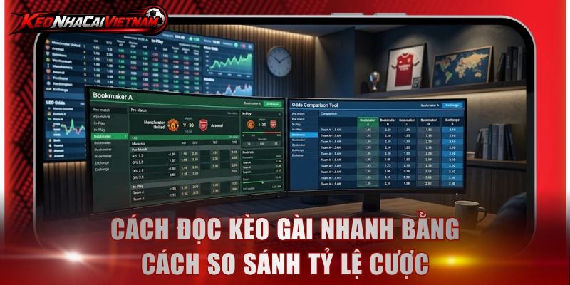 Cách đọc kèo gài nhanh bằng cách so sánh tỷ lệ cược